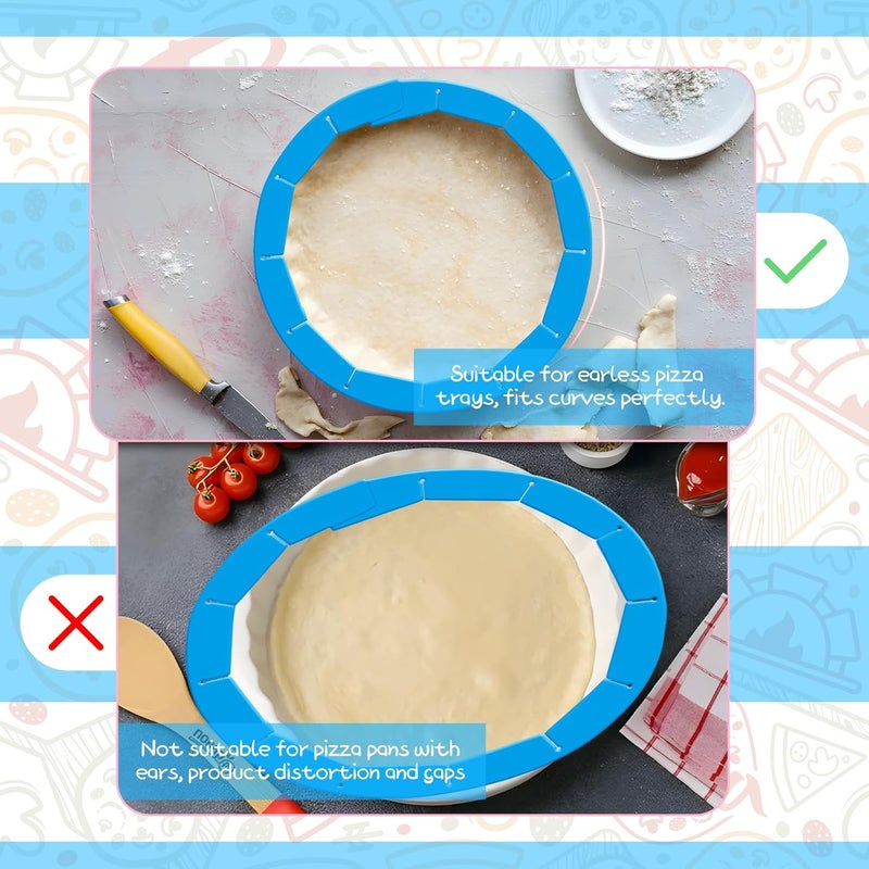 WYMECT 2 PCS Adjustable Silicone Pie Crust Shield, BPA-Free, Pie Pans Reusable Protector for 8-10.7 Inch Pies, Heat Resistant Up to 450°F, Dishwasher Safe, Ideal for Baking Pies, Pizza & More (Blue) - Image 4